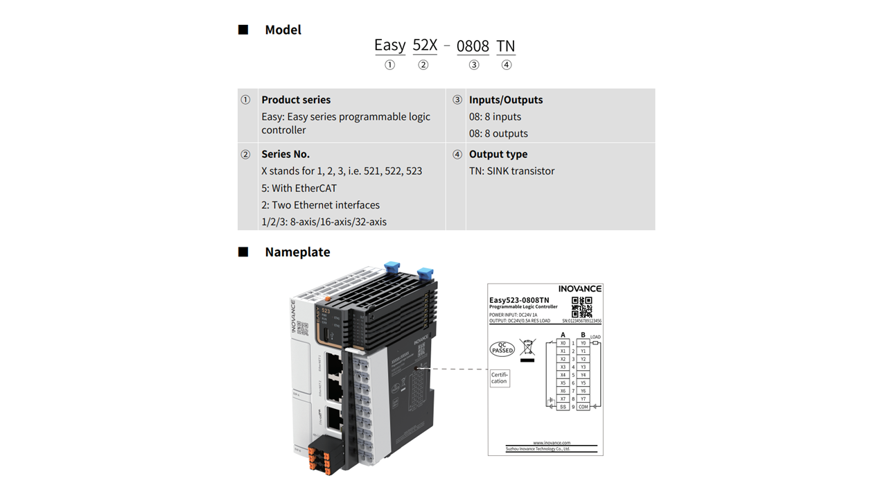 PLC Inovance Easy523-0808TN-INT